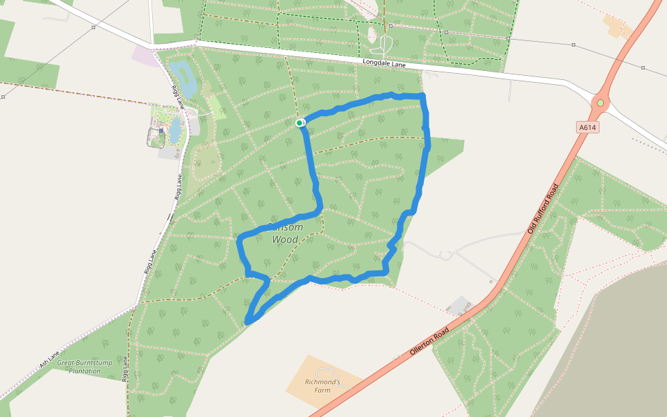 Sansom Wood walking route map in Ravenshead