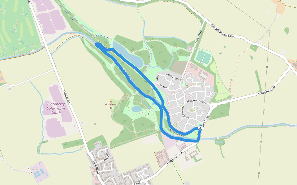 Cotgrave Country Park walking route map in Cotgrave
