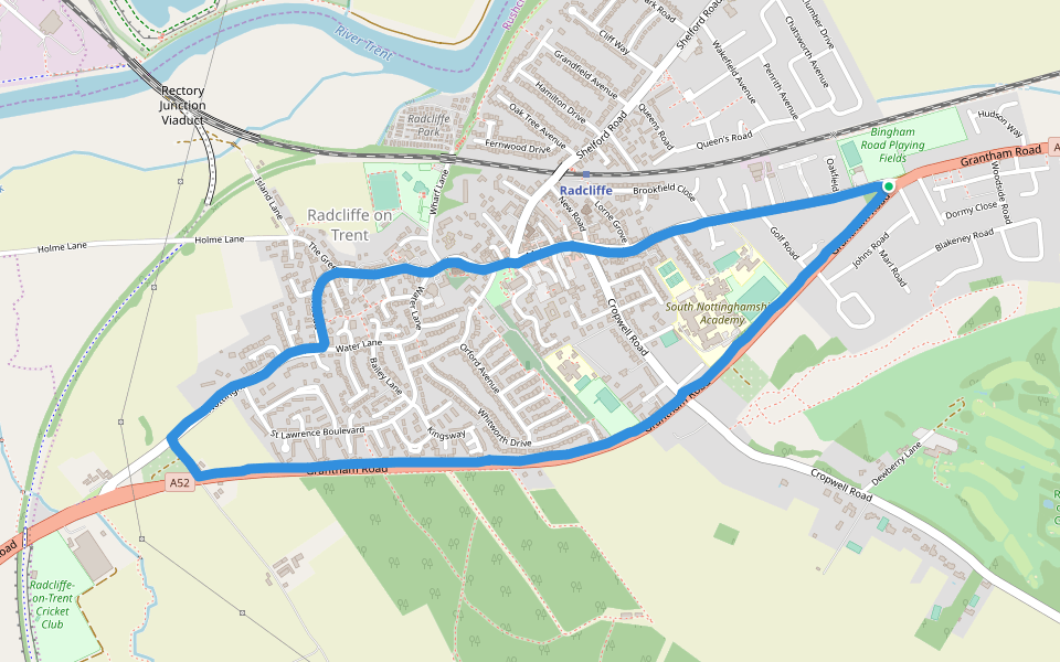 Bingham Road Playing Fields Walking and Running RadcliffeonTrent