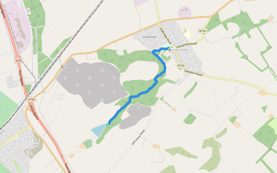 Smuggler's Trail walking route map in Dundonald