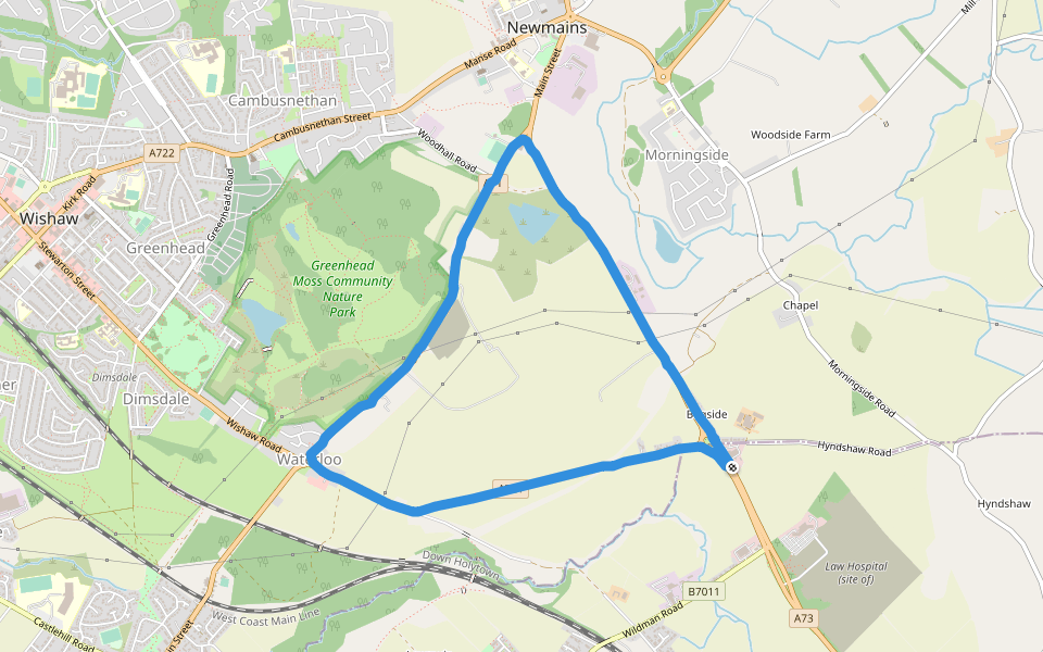 Greenhead Moss Community Nature Park walking route map in Law