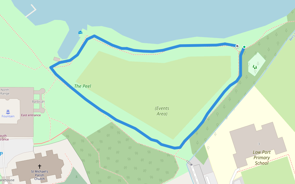 The Peel walking route map in Linlithgow