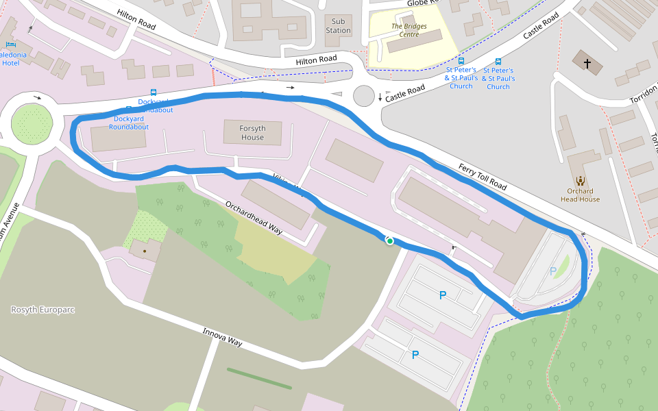 Orchardhead Wood walking route map in Rosyth