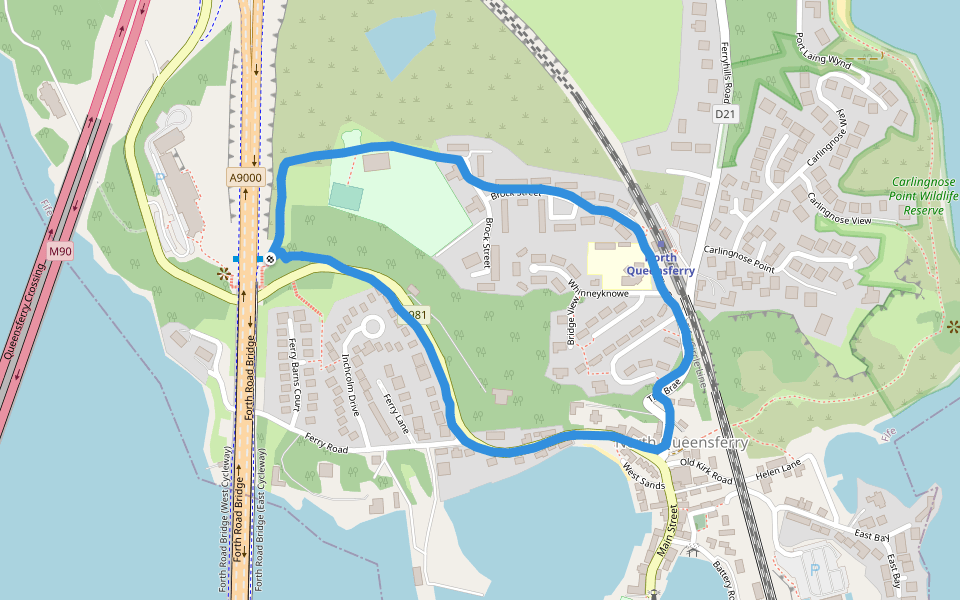 Ferry Loch walking route map in North Queensferry