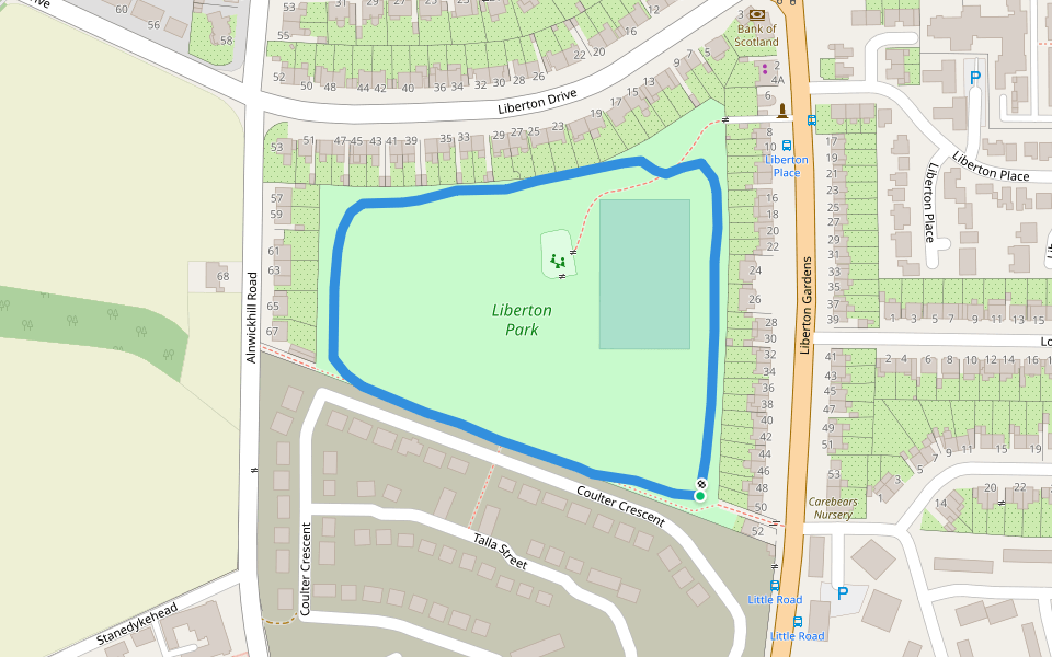 Liberton Park Walking and Running Edinburgh, Scotland Pacer