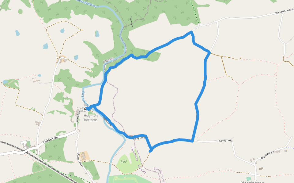 Long Lane Hiking Trail Hoghton, Preston, England Pacer