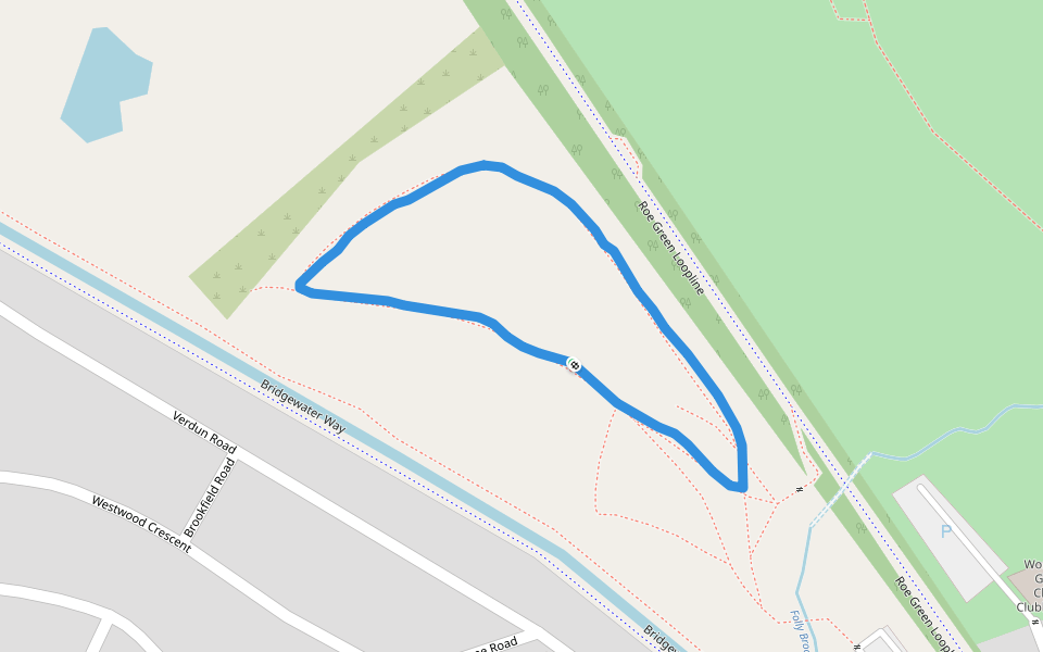Roe Green Loopline walking route map in Eccles