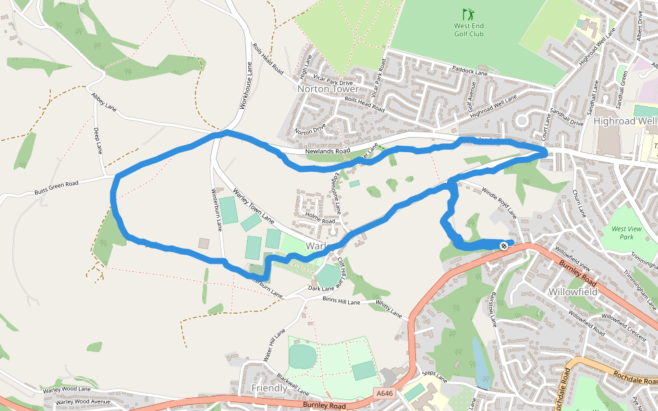 Warley Park Warley Edge Road Hiking Halifax, England Pacer