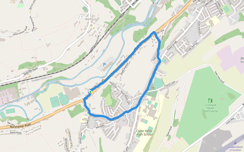 Linthwaite walking route map in Linthwaite