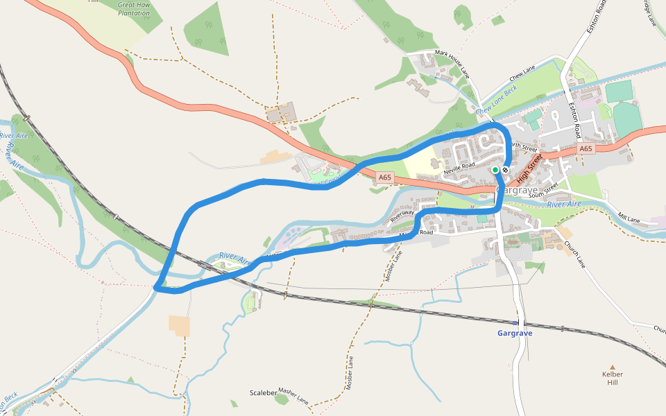 Gargrave - Marton Road walking route map in Gargrave