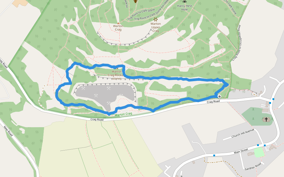 Warton Crag Rocking stones Hiking Trail Carnforth, England Pacer