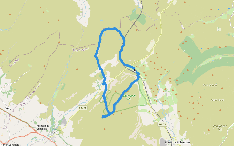Fenwick Lot walking route map in Chapel-le-Dale