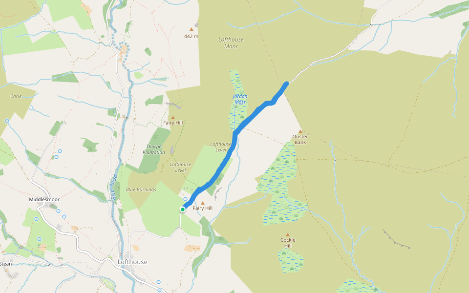 Fairy Hill walking route map in Lofthouse