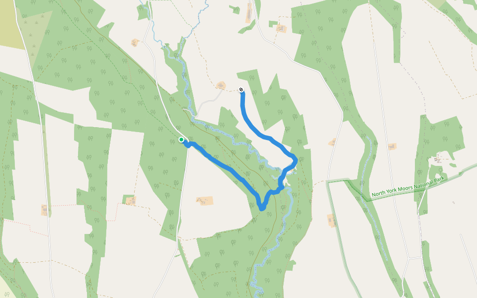 Cowhouse Bank Farm walking route map in Helmsley