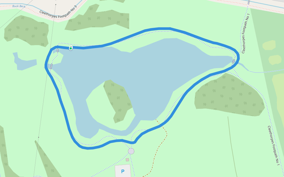 Cleethorpes County Park walking route map in Cleethorpes