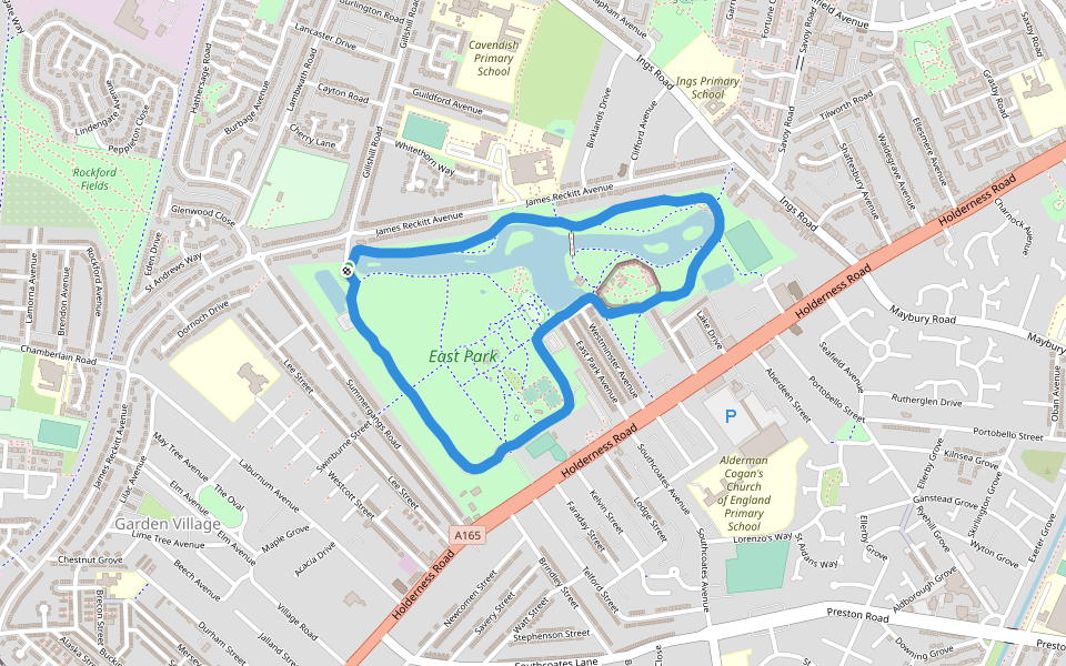 East Park In England Walking Map