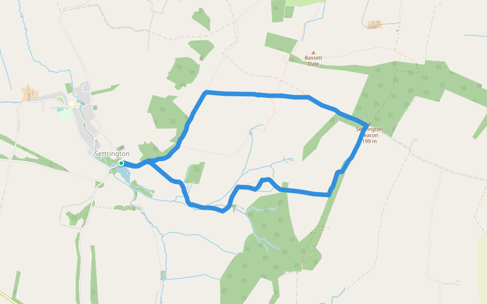Settrington Beacon walking route map in Settrington