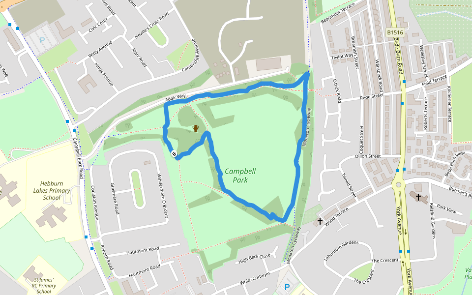 Campbell Park Walking and Running Hebburn, England Pacer