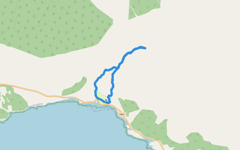Resipole Farm Holiday Park walking route map in Resipole