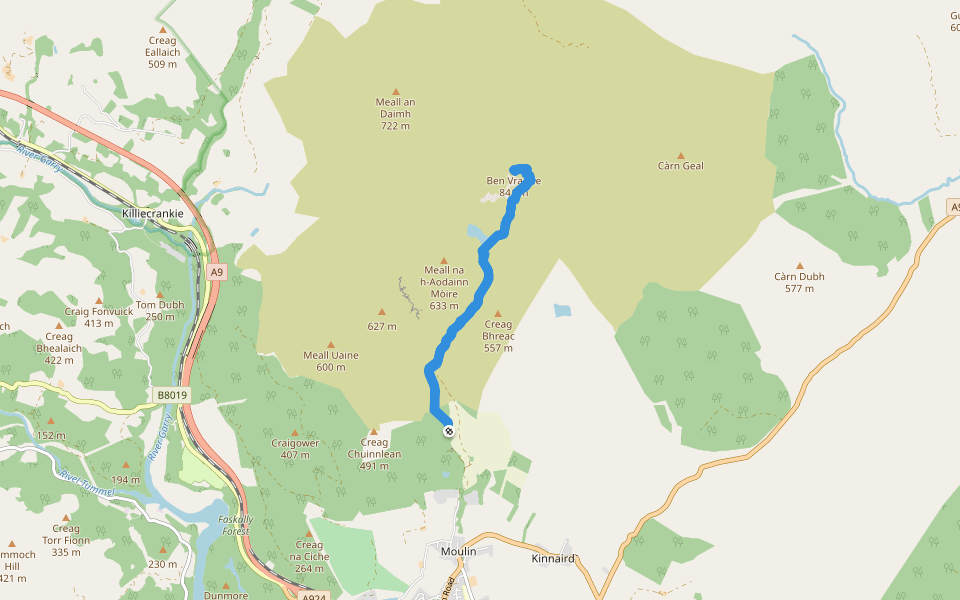 Ben Vrackie - Creag Chuinnlean