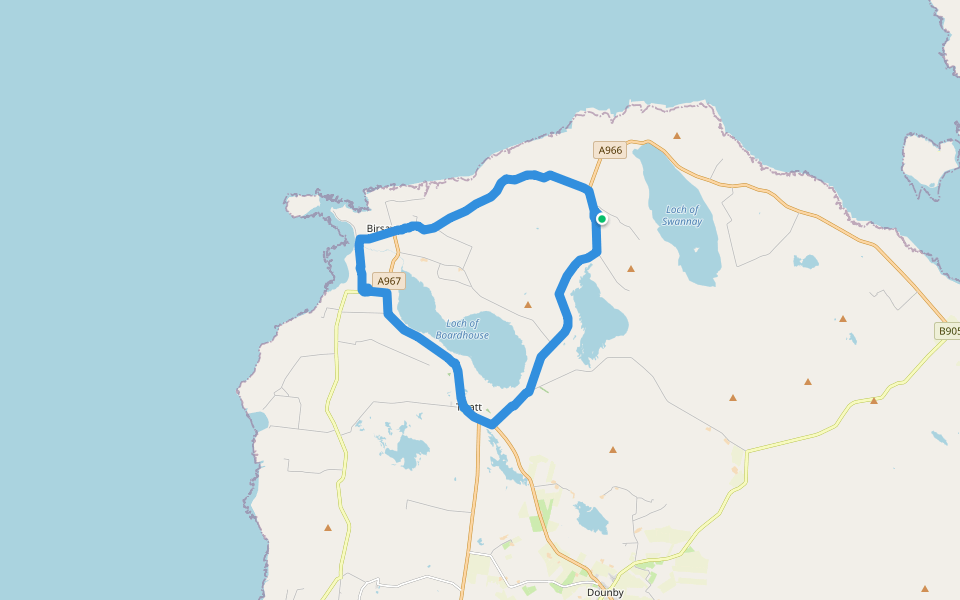 Barony Mill walking route map in Abune-the-Hill