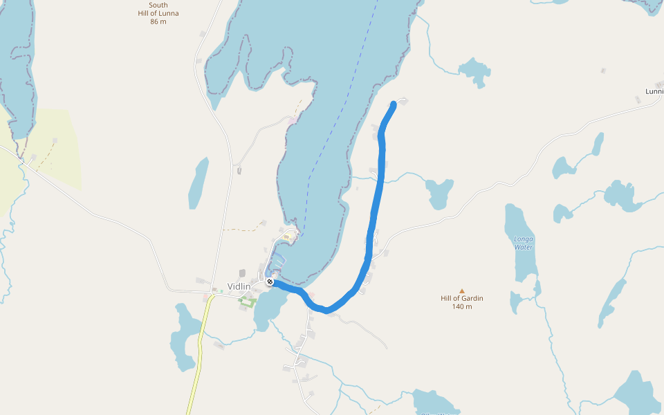 Vidlin Loch walking route map in Vidlin