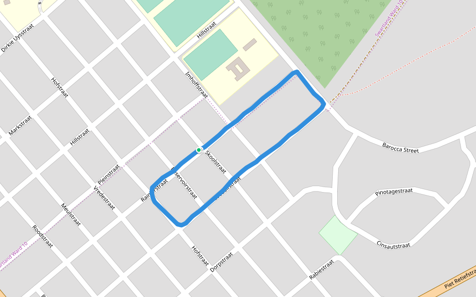 Triangle Path Woods walking route map in Malmesbury