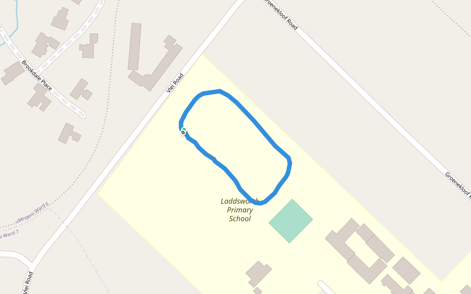 Laddsworth Primary School walking route map in Hilton
