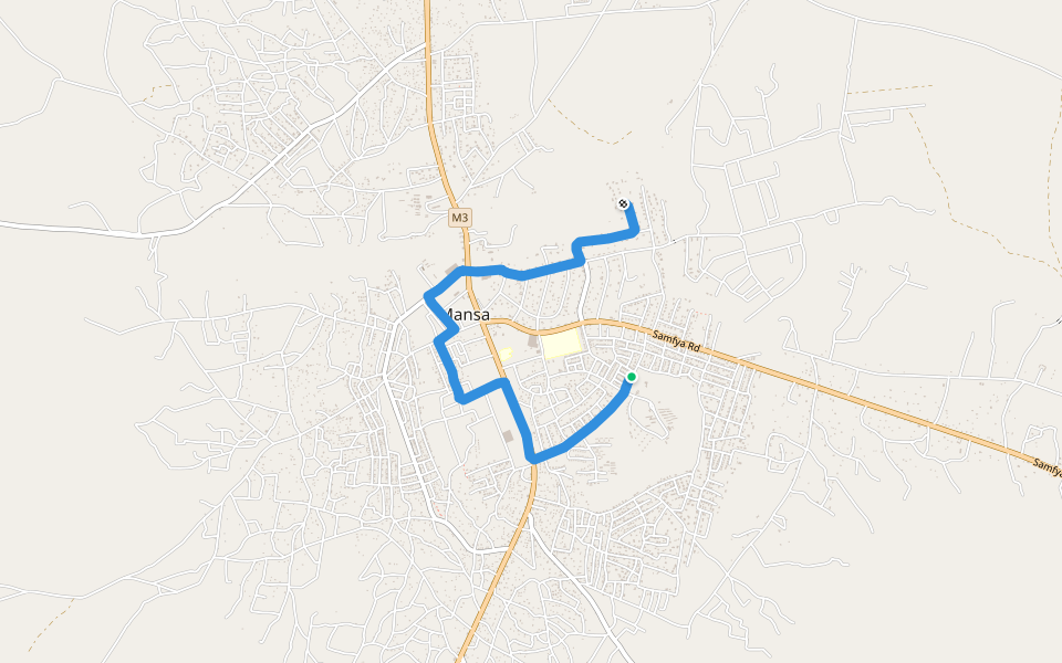 Mansa walking route map in Mansa