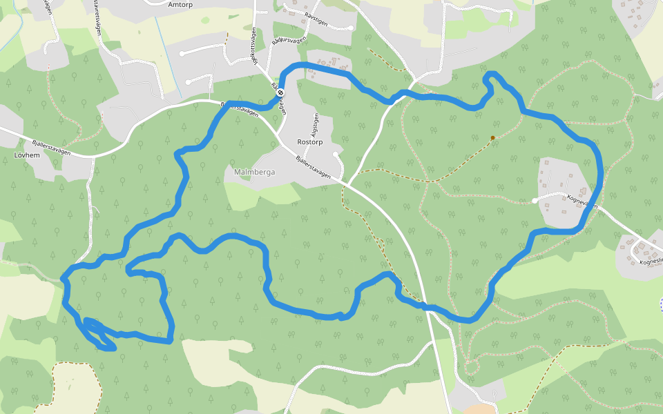 Kogne 10 km motionsspår walking route map in Torshälla