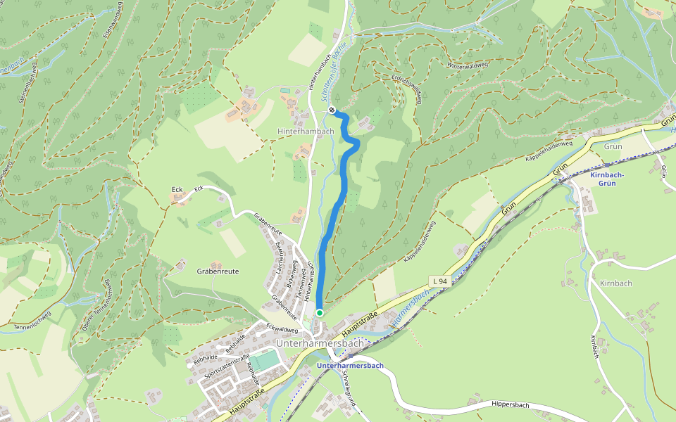 Unterharmersbach Bachwegle - Wassertretstelle Hinterhambach