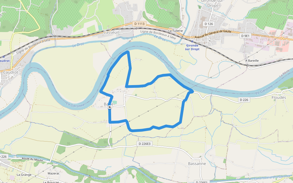 L'Imbarradys : boucle locale walking route map in Barie