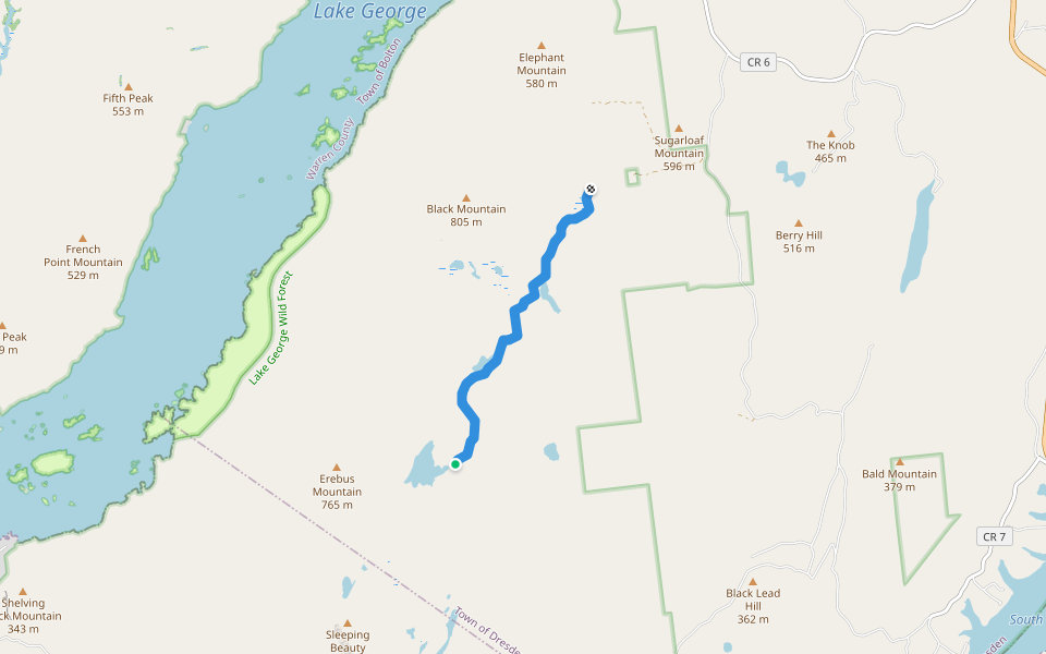 Millman Pond Trail walking route map in Clemons