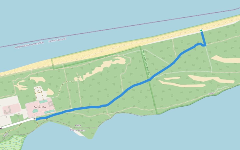 szlak żółty walking route map in Łeba
