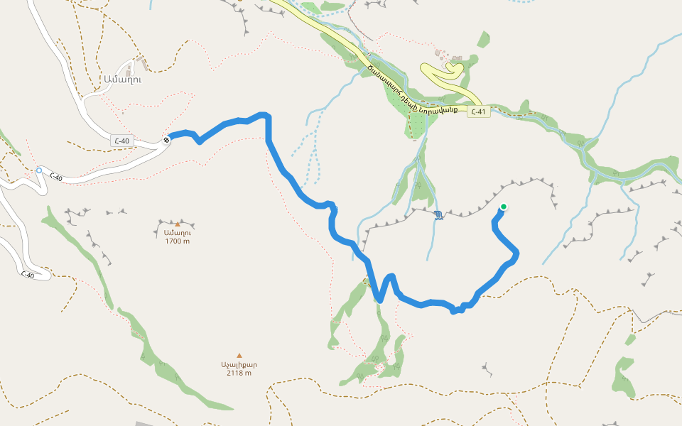 Bezoar Goat Trail walking route map in Areni
