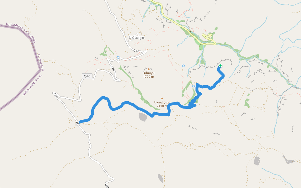 Chukar Trail walking route map in Areni