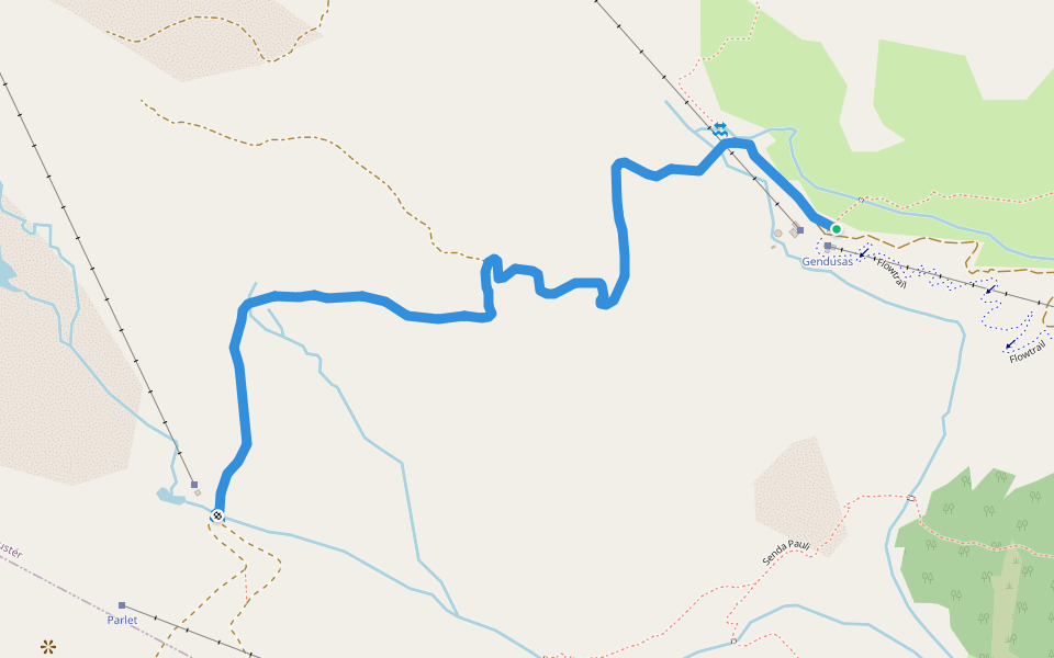 Gendusas - Gendusas Dadens walking route map in Disentis/Mustér