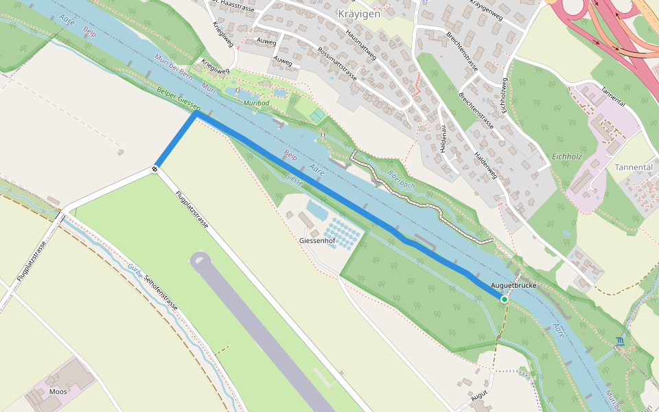 Auguetbrügg - Kehrsatz - fixme walking route map in Belp