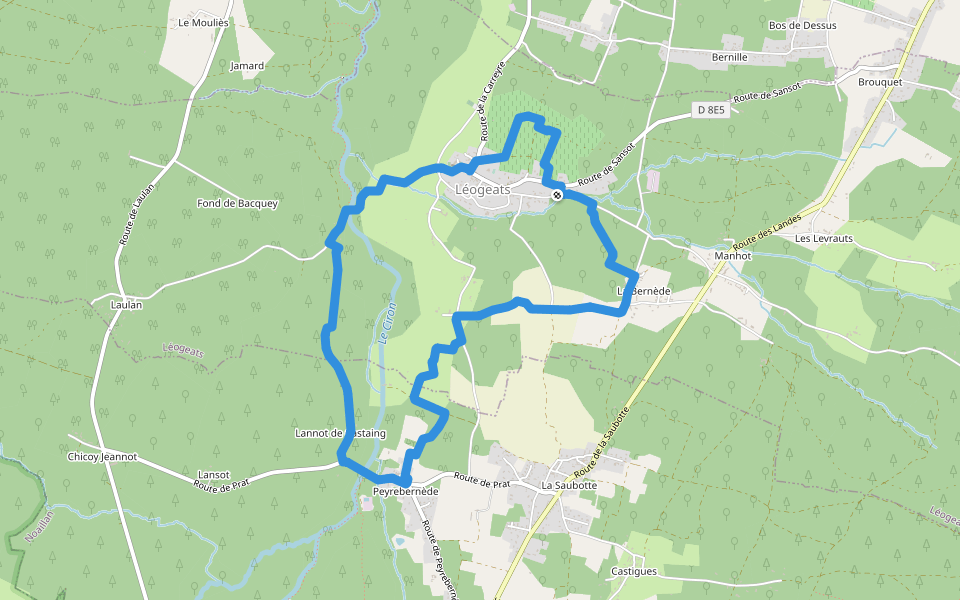 Les Radjayres : boucle locale walking route map in Léogeats