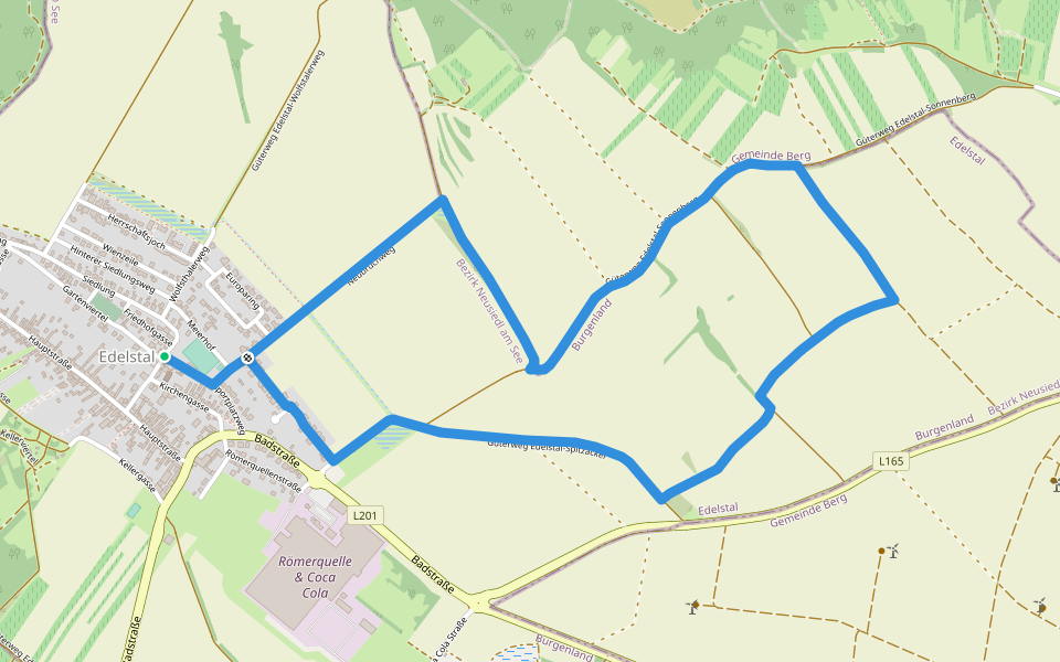 Feldhasenmarsch (Rundwanderweg) walking route map in Edelstal