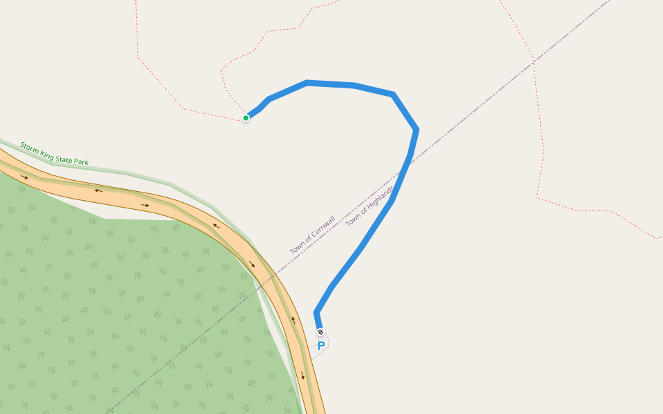 Bobcat Trail walking route map in Cornwall