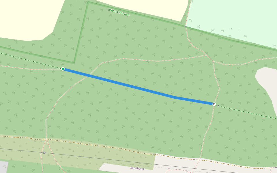 Wildlife Walk walking route map in Crowthorne