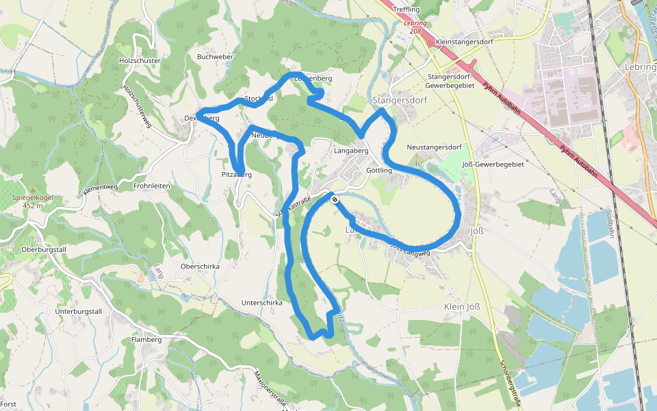 Hengist Kulturwanderweg Lang Dexenbergrunde walking route map in Lang
