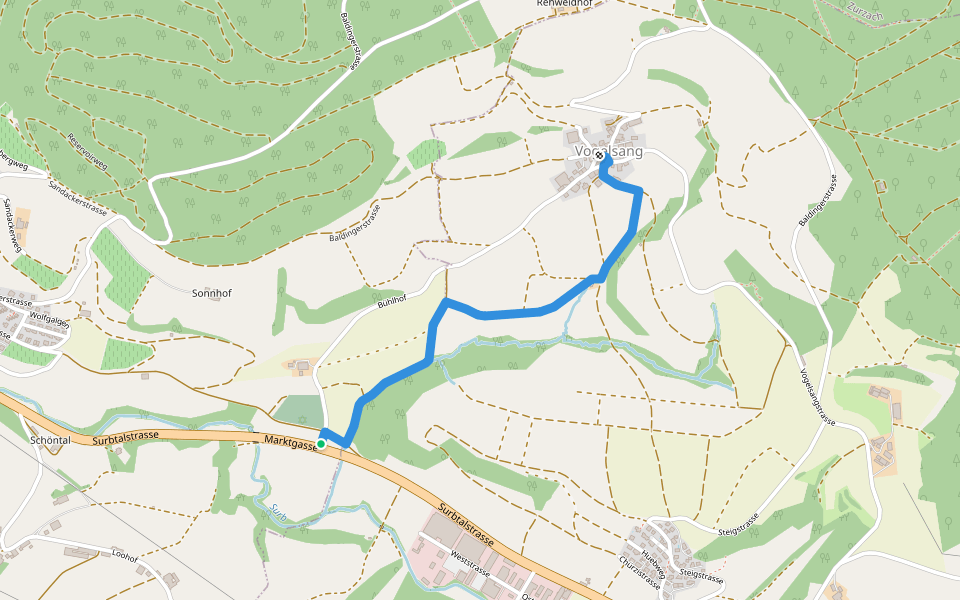 Isr. Friedhof - Vogelsang walking route map in Endingen