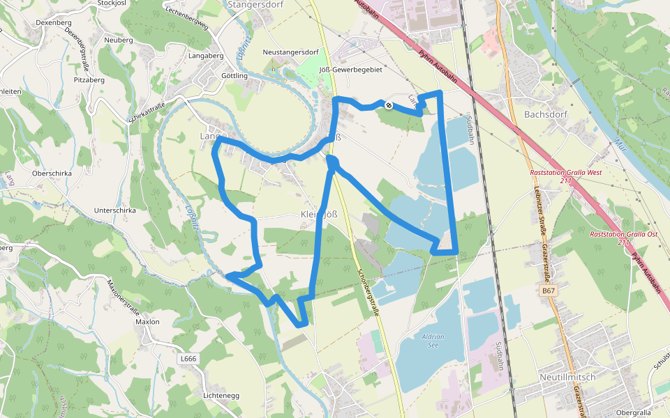 Hengist Kulturwanderweg Lang Jößer Runde walking route map in Lang