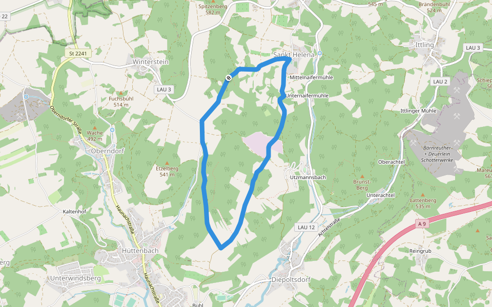 Simmelsdorfer Rundwanderweg Rot 10 walking route map in Simmelsdorf