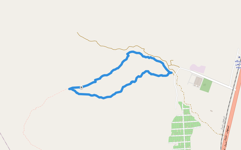 مسیر کوهنوردی کومره زردی walking route map in Sivand