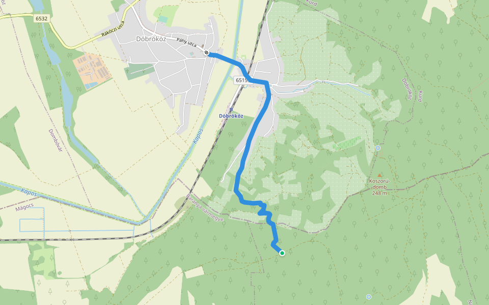 S■ (Döbrököz) walking route map in Döbrököz