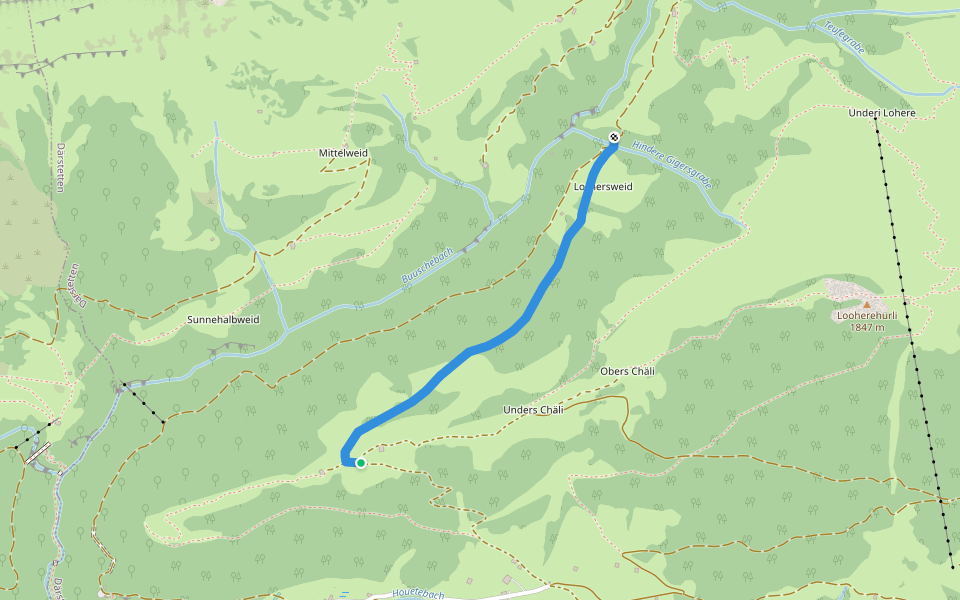 Flüeberg - Beret - fixme walking route map in Weissenburg