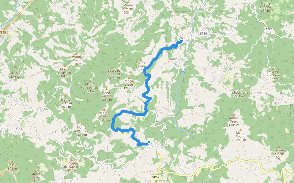 Villanova - Monte Mangiapane - Piani d'Aglio - Pradovera walking route map in Pradovera